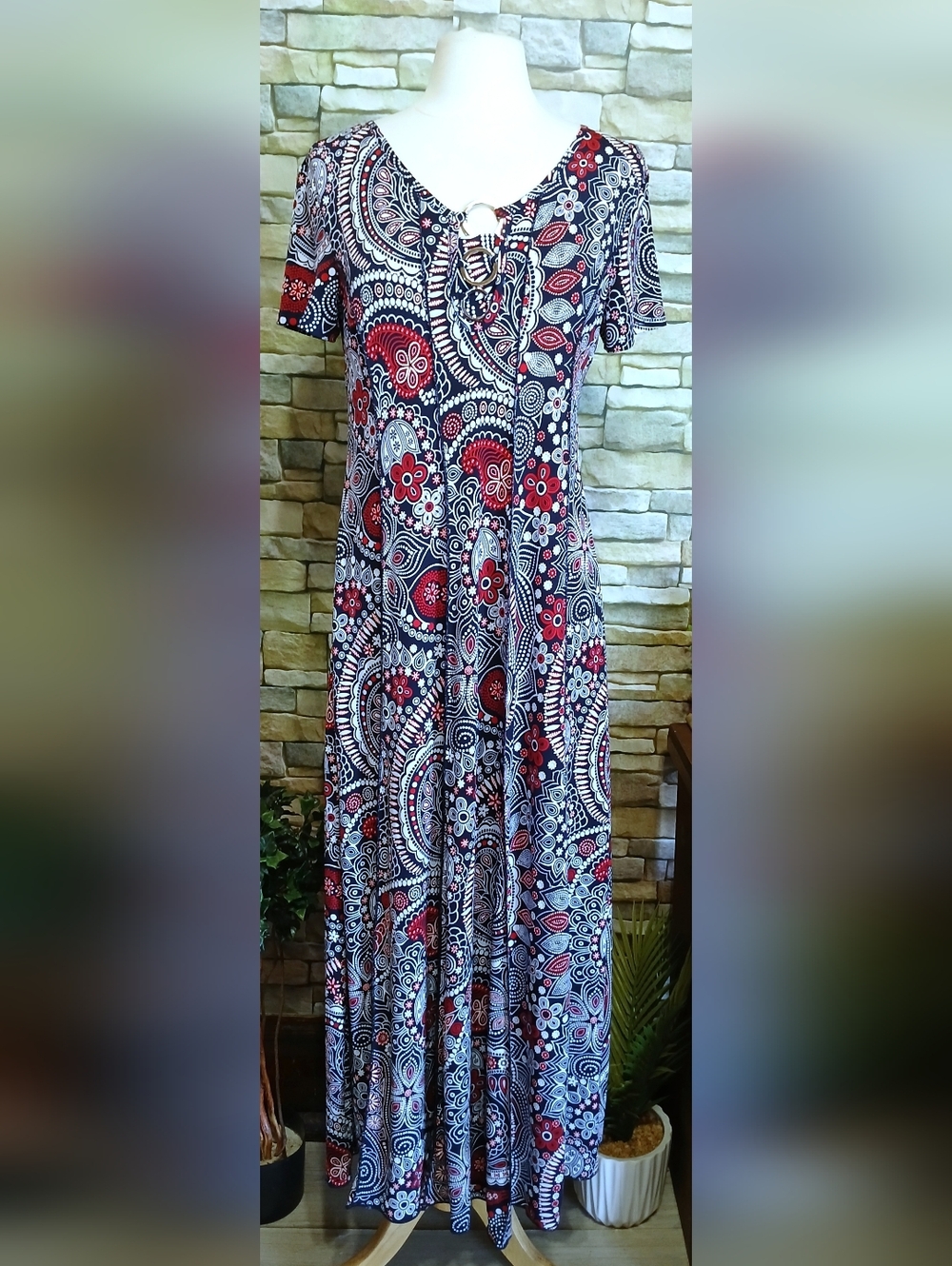 C Est 1946 Cato Long Maxi Dress Large Multicolor Paisley